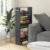 Narrow Mobile Serving Cart with Open Shelves for Kitchen Bathroom Living Room