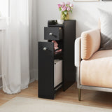 Small Bathroom Storage Cabinet 4-Tier Narrow Toilet Side Storage Cabinet with Slide Out Drawers on Casters