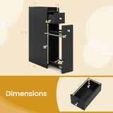 Small Bathroom Storage Cabinet 4-Tier Narrow Toilet Side Storage Cabinet with Slide Out Drawers on Casters