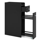 Small Bathroom Storage Cabinet 4-Tier Narrow Toilet Side Storage Cabinet with Slide Out Drawers on Casters