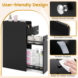 Small Bathroom Storage Cabinet 4-Tier Narrow Toilet Side Storage Cabinet with Slide Out Drawers on Casters