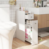 Small Bathroom Storage Cabinet 4-Tier Narrow Toilet Side Storage Cabinet with Slide Out Drawers on Casters