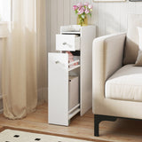Small Bathroom Storage Cabinet 4-Tier Narrow Toilet Side Storage Cabinet with Slide Out Drawers on Casters