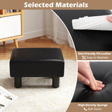 Small PU Leather Rectangular Seat Ottoman Footstool