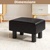 Small PU Leather Rectangular Seat Ottoman Footstool