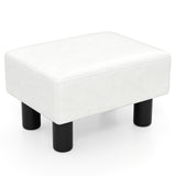 Small PU Leather Rectangular Seat Ottoman Footstool