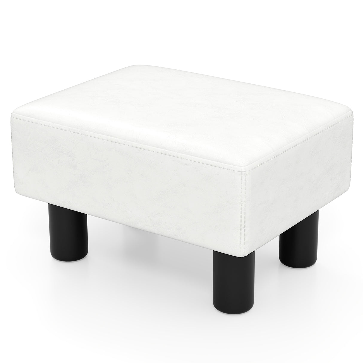 Small PU Leather Rectangular Seat Ottoman Footstool