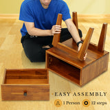 Acacia Sofia 1-Drawer Solid Wood Nightstand for Stylish Storage