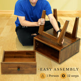 Acacia Sofia 1-Drawer Solid Wood Nightstand for Stylish Storage