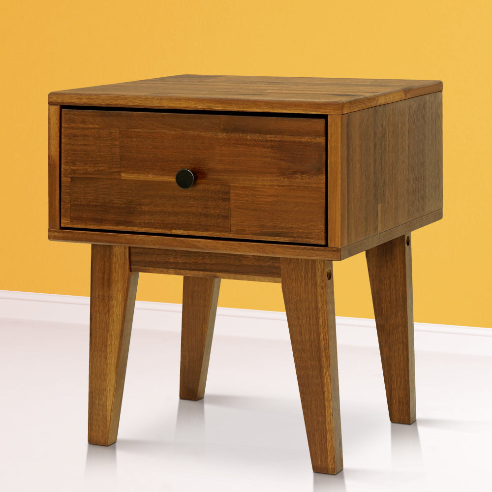 Acacia Sofia 1-Drawer Solid Wood Nightstand