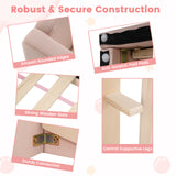 Soft Velvet Fabric Toddler Bed Frame with Safety Rails