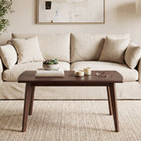 Solid Wood Modern Coffee Table with Tapered Legs-Walnut
