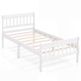 Solid Wood Platform Bed Frame with Wood Slat Support White