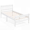 Solid Wood Platform Bed Frame with Wood Slat Support White