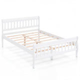 Solid Wood Platform Bed Frame with Wood Slat Support White