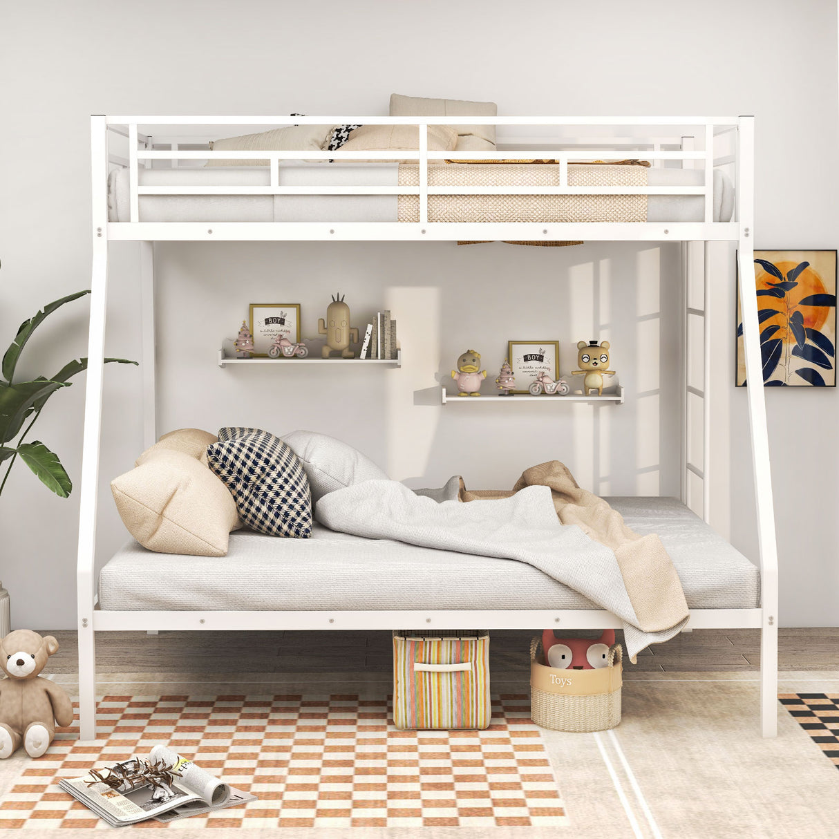 Space-saving Metal Slatted Bed Frame for Teens and Adults Noise-free No Box Spring Needed