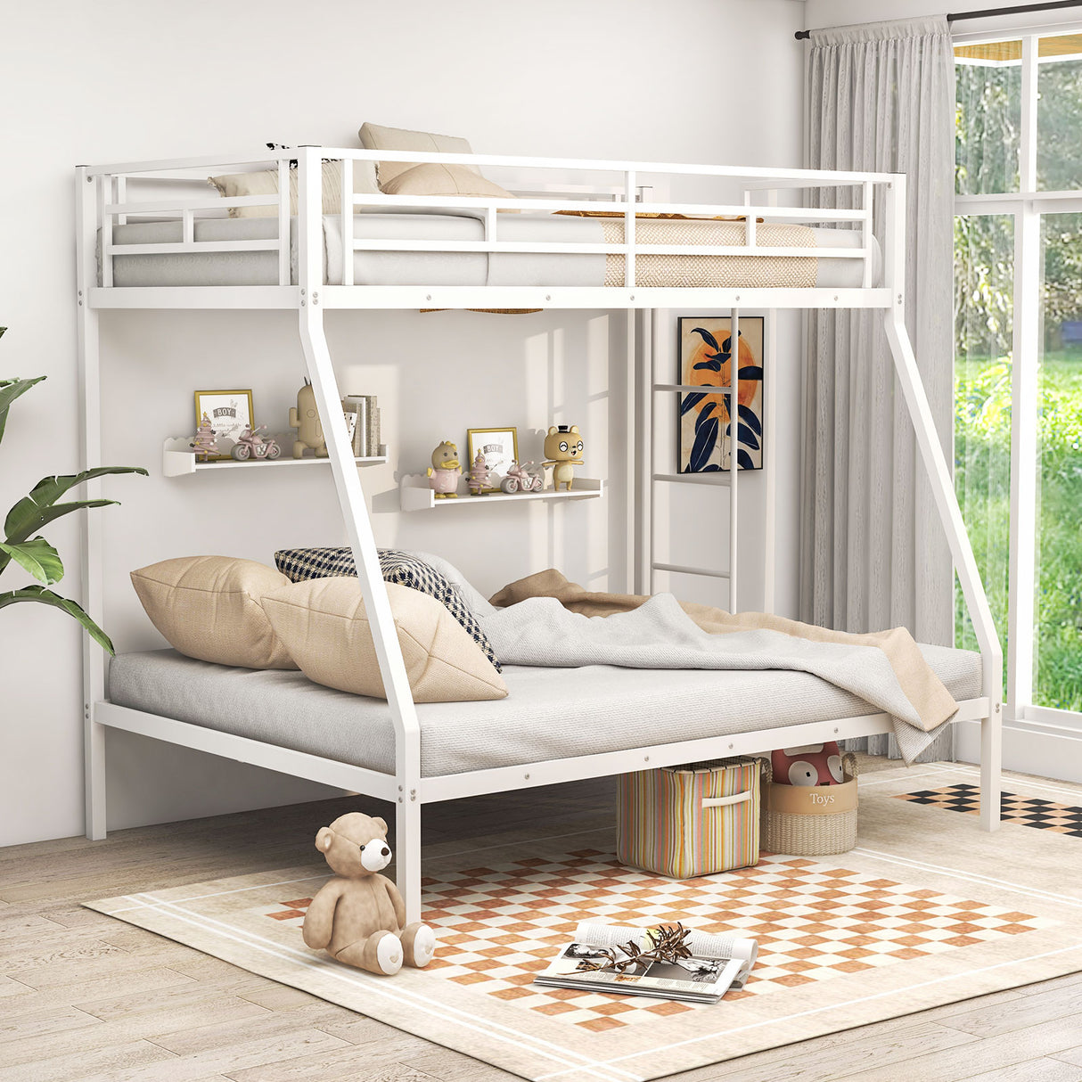 Space-saving Metal Slatted Bed Frame for Teens and Adults Noise-free No Box Spring Needed