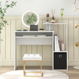 Space-saving Computer Desk with Pull-out Keyboard Tray