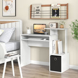 Space-saving Computer Desk with Pull-out Keyboard Tray