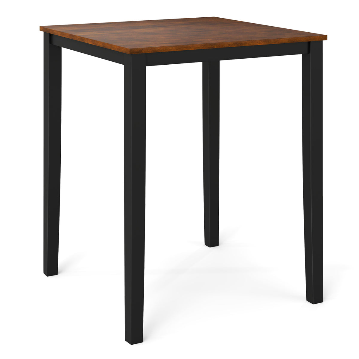 Square Dining Table with Solid Wood Frame for 4-Person