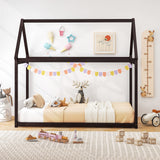 Stable Kids Platform Floor Bed with Roof ang Heavy-Duty Slats