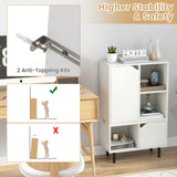 Stackable Bookcase with Adjustable Shelf and Cubes-White