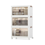 25.5/60 Gal Stackable Storage Boxes Bins with Magnetic Doors and Lockable Casters-M