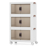25.5/60 Gal Stackable Storage Boxes Bins with Magnetic Doors and Lockable Casters-M