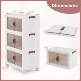 25.5/60 Gal Stackable Storage Boxes Bins with Magnetic Doors and Lockable Casters-M