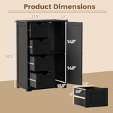 Standing Indoor Wooden Cabinet with 4 Drawers