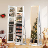 Standing Jewelry Cabinet with Adjustable LED Lights