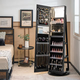Standing Jewelry Cabinet with Adjustable LED Lights