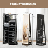 Standing Jewelry Cabinet with Adjustable LED Lights