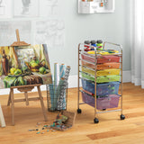 6 Drawers Rolling Storage Cart Organizer-Transparent