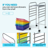 6 Drawers Rolling Storage Cart Organizer-Transparent