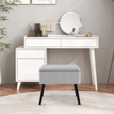 Velvet Storage Ottoman with Solid Wood Legs for Living Room Bedroom