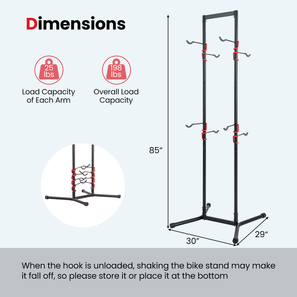 Adjustable Bike Storage Rack with Vertical Stand for 4 Bikes and Garage