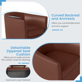 Modern Club Swivel Accent Chair with Ottoman Footrest Curved Backrest