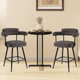 Swivel Bar Stool Set of 2 Counter Height Chairs with Curved Back and Arms