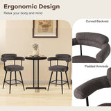 Swivel Bar Stool Set of 2 Counter Height Chairs with Curved Back and Arms