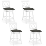 Swivel Bar Stools Set of 4 Counter Height Barstools with Backrest Upholstered Seat Cushion-24/Cushion-29 inches/Inches
