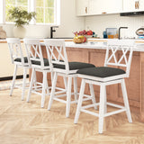Swivel Bar Stools Set of 4 Counter Height Barstools with Backrest Upholstered Seat Cushion-24/Cushion-29 inches/Inches