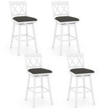 Swivel Bar Stools Set of 4 Counter Height Barstools with Backrest Upholstered Seat Cushion-24/Cushion-29 inches/Inches