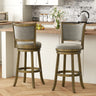 Swivel Bar Stools Set of 2 with Soft-padded Back and Seat