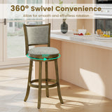Swivel Bar Stools Set of 2 with Soft-padded Back and Seat