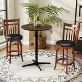 Swivel Bar Stools Set of 2 Counter Height Faux Leather Upholstered Barstools-24/Barstools-29 Inches/Inhces