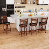 Swivel Bar Stools Set of 2 Counter Height Faux Leather Upholstered Barstools-24/Barstools-29 Inches/Inhces