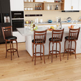 Swivel Bar Stools Set of 2 Counter Height Faux Leather Upholstered Barstools-24/Barstools-29 Inches/Inhces