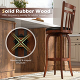 Swivel Bar Stools Set of 2 Counter Height Faux Leather Upholstered Barstools-24/Barstools-29 Inches/Inhces