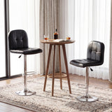 Swivel Bar Stools Set of 2 with Footrests and Metal Base